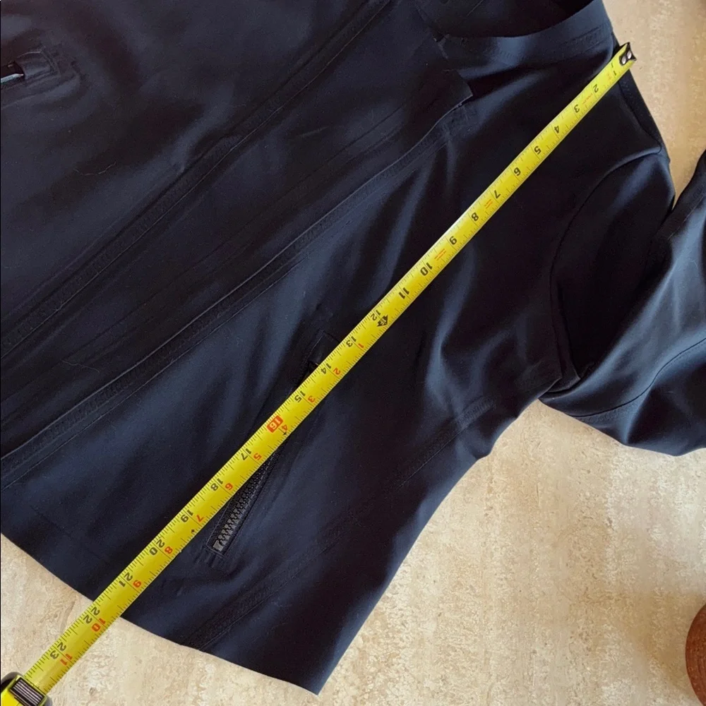ATHLETA Black Jacket, Edgy & Sleek, offset zipper detail, lightweight. L - Picture 14 of 16